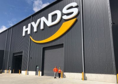 Hynds Pokeno 3D illuminated logo storefront building sign by Number 1 Signs
