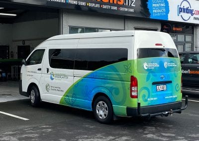 CMKA partial vehicle wrap and company logo door decals for business ute