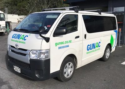 Gunac commercial property maintenance vehicle signage and mobile brand wrap