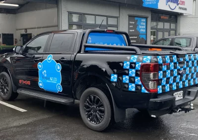Bonded NZ Ford Ranger vehicle wrap and corporate matte vinyl graphics