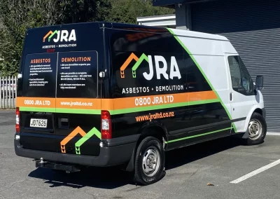 JRA Demolition high visibility half van sign wrap Papakura Auckland