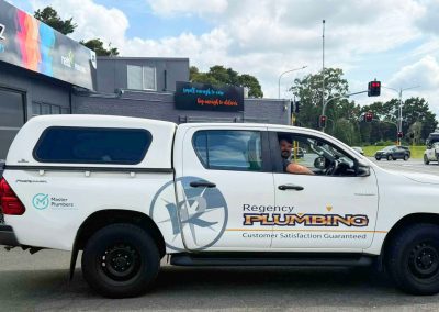 Regency Plumbing fleet branding van wraps designed and installed by Number 1 Signs